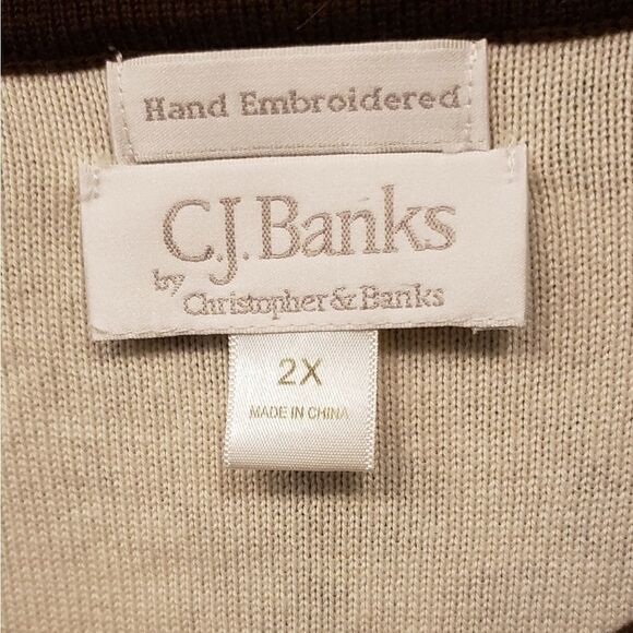 CJ Banks mid Sleeve button front sweater Pre Owned - Picture 3 of 7